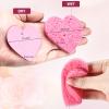 Nuenen 60 Pieces Facial Sponges with Container, Heart Shape Compressed Face Sponges Natural Cleaning Pads for Washing Face Cleaning Exfoliating Esthetician Makeup Removal(Multi Colors) view 3