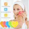 Nuenen 60 Pieces Facial Sponges with Container, Heart Shape Compressed Face Sponges Natural Cleaning Pads for Washing Face Cleaning Exfoliating Esthetician Makeup Removal(Multi Colors) view 4