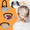 9 Pack Ponytail Hair Cuff Metal Rhinestone Decorative Fancy Ponytail Holder for Women Gold Elastic Glitter Hair Tie Wrap Cuff Tortoise Shell Ring Holder Mother's Day Gift(Elegant Style) view 2