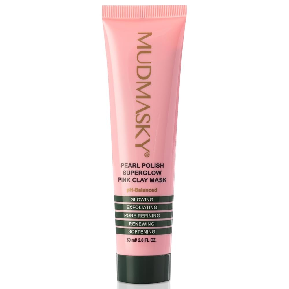MUDMASKY Pearl Polish Superglow Pink Clay Mask 2.0 OZ - Fragrance-Free - AS SEEN IN YOUR SEPTEMBER IPSY GlamBag!