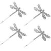 LALAFINA 4Pcs Vintage Dragonfly Hair Clips Dragonfly Bobby Pins Side Clip Wedding Hair Clips Vintage Bobby Pins for Women Wedding, Ancient Silver view 1
