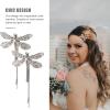 LALAFINA 4Pcs Vintage Dragonfly Hair Clips Dragonfly Bobby Pins Side Clip Wedding Hair Clips Vintage Bobby Pins for Women Wedding, Ancient Silver view 3