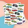 xo, Fetti Cars Glow in Dark Temporary Tattoos for Kids - 42 pcs | Monster Truck Birthday Party Supplies, Race Car Favors Decorations view 2