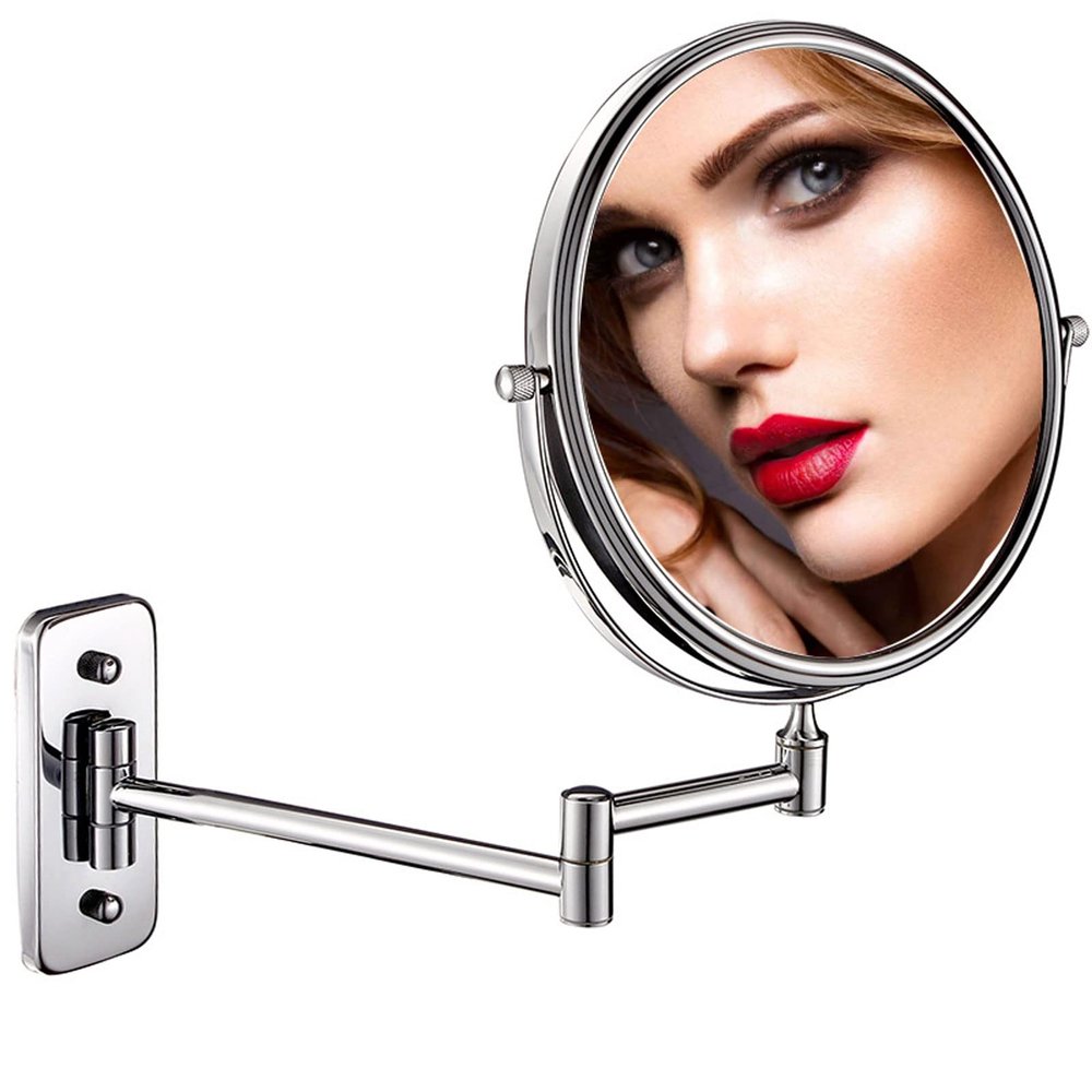 BhjKL 8 inch Wall Mounted Makeup Cosmetic Mirror, Bathroom Mirror Double Sided 360 Swivel,Vanity Mirror, Extension No Light,