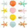 12 Pieces Catcan Starfish and Seashell Hair Clips Set - Artificial Hair Accessories for Women's Headwear Styling view 1