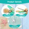 12 Pieces Catcan Starfish and Seashell Hair Clips Set - Artificial Hair Accessories for Women's Headwear Styling view 3