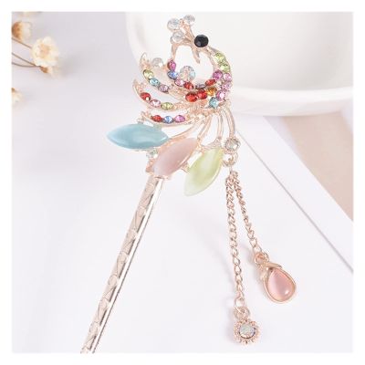 IXOUP Vintage Chinese Traditional Flower Hairpin Classic Hair Stick Elegant Women Elegant Hanfu Hair Accessories (Metal Color : 11)