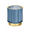 LEICURACE Makeup Brush Organizer, Toothbrush Holder, Desk Pen Pencil Holder, Multifunctional Vintage Glass Brush Cup (S/Blue/A3-13-US) view 1