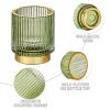 LEICURACE Makeup Brush Organizer, Toothbrush Holder, Desk Pen Pencil Holder, Multifunctional Vintage Glass Brush Cup (S/Blue/A3-13-US) view 3