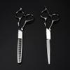 Professional Hair Cutting Shears, 6inch Professional Japan 440c steel Upscale Silver hair scissors haircut thinning barber cutting shears hairdressing scissors (Color : Set with bag) view 2
