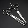 Professional Hair Cutting Shears, 6inch Professional Japan 440c steel scissor Silver hair scissors cutting barber haircut thinning shears hairdresser scissors (Color : Set) view 1