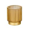 LEICURACE Makeup Brush Organizer, Toothbrush Holder, Desk Pen Pencil Holder, Multifunctional Vintage Glass Brush Cup (S/Gold/A3-12-US) view 1