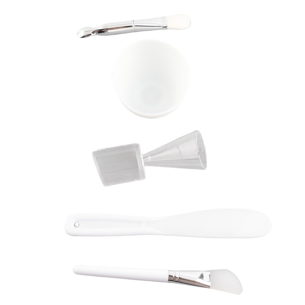 Face Mask Bowl And Brush Set,Face Mask Bowl And Brush Set,Face Mask Mixing Bowl Set, Mask Bowl and Brush Set, DIY Facemask Mixing Tool Kit wIth Measuring Cup Spoon Scraper Soft Brush Silicone Brush