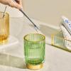 LEICURACE Makeup Brush Holder Organizer,Toothbrush Holders,Desk Pen Pencil Holder,Multifunctional Vintage Glass Brush CupL/Green/A3-6-US view 4