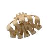 Parcelona French Fleur Medium 3.25" Wide Celluloid Claw Clips Covered Spring Fashion Durable Styling Clips Women Hair Accessories No Slip Grip Hair Clip for Girls, Made in France (Dusty Beige Brown) view 1