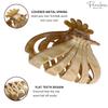 Parcelona French Fleur Medium 3.25" Wide Celluloid Claw Clips Covered Spring Fashion Durable Styling Clips Women Hair Accessories No Slip Grip Hair Clip for Girls, Made in France (Dusty Beige Brown) view 4