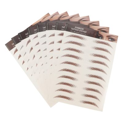 LALAFINA 8 Sheets 6D Makeup Eyebrow Sticker 4d eyebrow stickers temporary eyebrow stickers Hair- Eyebrow