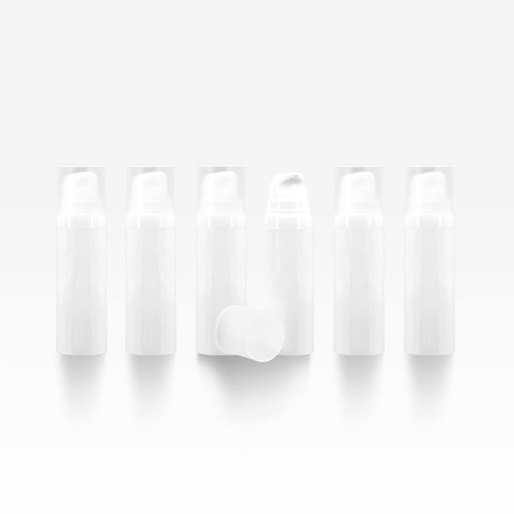 Cosmetic Packaging Now Pure Airless Bottle, 5 ML, White with Frosted Cap (6 Pack)