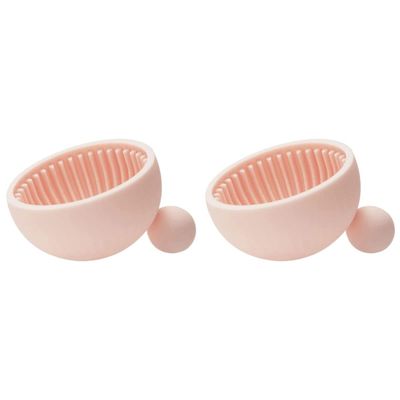 2 pcs Silicone Scrub Pad Makeup Brush Cleaning Kit Cleaning Tool Silicone Makeup Brush Cleaner Pad Brush Cleaner Mat Makeup Dryer Makeup Tool Makeup Bowl Make up