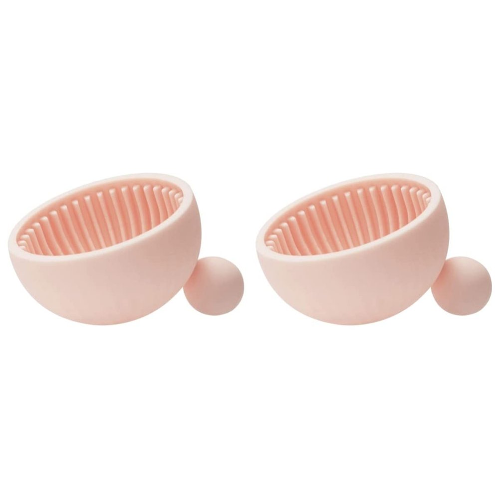 2 pcs Silicone Scrub Pad Makeup Brush Cleaning Kit Cleaning Tool Silicone Makeup Brush Cleaner Pad Brush Cleaner Mat Makeup Dryer Makeup Tool Makeup Bowl Make up