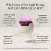 Revive Light Therapy Lux Collection Soniqu Mini, Rechargeable Sonic Face Cleanser Brush with Medical-Grade Blue & Red Light Therapy for Face, Acne & Wrinkle Care, Water-Resistant view 3