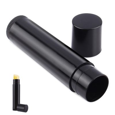 Agatige 100PCS 5ml Empty Lipstick Tube, Portable Plastic Black Lip Balm Tubes Chapstick Tubes Lip Balm Containers for DIY Cosmetic Lip Gloss, Lip Balm