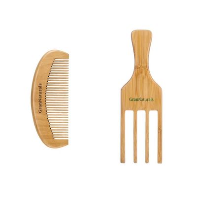 GranNaturals Wooden Comb and Hair Pick for Curly Hair