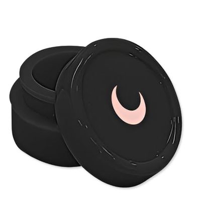 Brando Moon Silicone Wax Case Black 5pcs - Round Wax Silicone Containers Non-stick Oil Jars - Multi-Use Storage Jars 5ml
