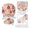 2 Pcs Nurse Scrub Caps Women Long Hair, Christams Xmas Pug Dog Adjustable Working Cap with Button and Sweatband view 4