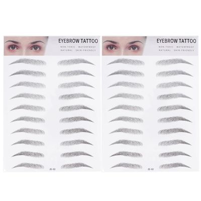 Water Proof Stickers 2- Pack Eyebrow Eyebrow Tool Imitation Eyebrow Eyebrow Transfer Stickers Stickers Posted 3d Stickers