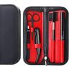 5PCS Eyebrow Grooming Kit,Eyebrow set with Eyebrow Pencil,Scissors,Eyebrow Brush Comb, Tweezers,Razor for Men and Women,Black view 2
