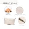 YONBEN Insert Storage Bag Purse Organizer and Cosmetic Travel Bags for Women Makeup Bag with Compartments Three Sizes Cotton Canvas built-in compartments functiona and fashionable view 3