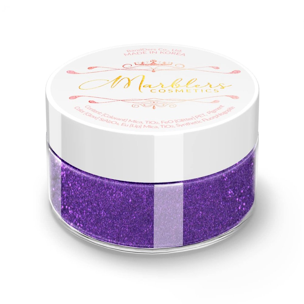 MARBLERS Glitter Mica Powder [Purple Vibe] 0.14oz (4g) | Glitter Mica | Highly Pigmented | Non-Toxic, Vegan, Cruelty-Free | Eyeshadow, Body Butter, Nail Polish, Nail Art | Party, Body, Face Makeup