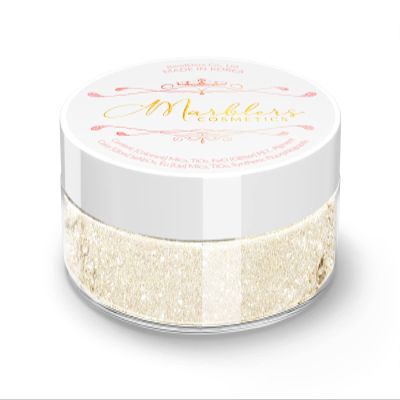 MARBLERS Glitter Mica Powder [Silky Linen] 0.14oz (4g) | Glitter Mica | Highly Pigmented | Non-Toxic, Vegan, Cruelty-Free | Eyeshadow, Body Butter, Nail Polish, Nail Art | Party, Body, Face Makeup