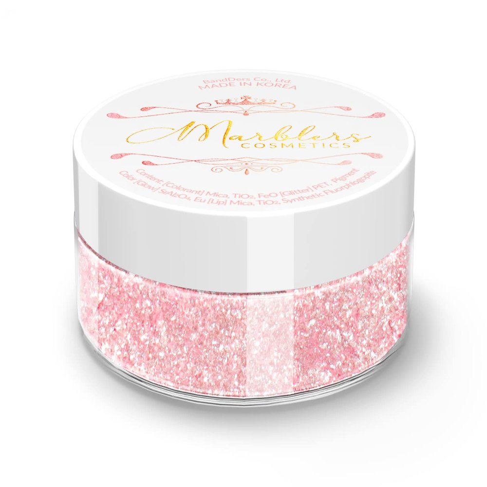 MARBLERS Chunky Natural Mica Powder [Peony Pearl] 0.11oz (3g) | Highly Pigmented | Non-Toxic, Vegan, Cruelty-Free | Eyeshadow, Body Butter, Nail Polish, Nail Art | Party, Body, Face Makeup