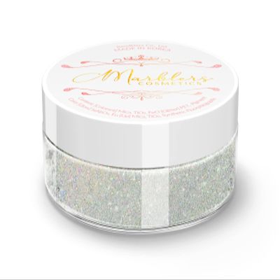 MARBLERS Glitter Mica Powder [Moonlight] 0.14oz (4g) | Glitter Mica | Highly Pigmented | Non-Toxic, Vegan, Cruelty-Free | Eyeshadow, Body Butter, Nail Polish, Nail Art | Party, Body, Face Makeup