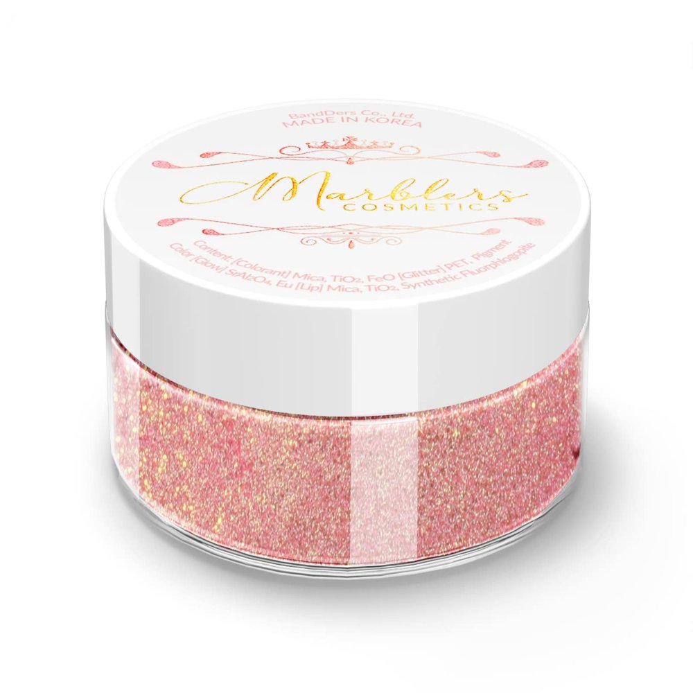 MARBLERS Glitter Mica Powder [Rose Quartz] 0.14oz (4g) | Glitter Mica | Highly Pigmented | Non-Toxic, Vegan, Cruelty-Free | Eyeshadow, Body Butter, Nail Polish, Nail Art | Party, Body, Face Makeup