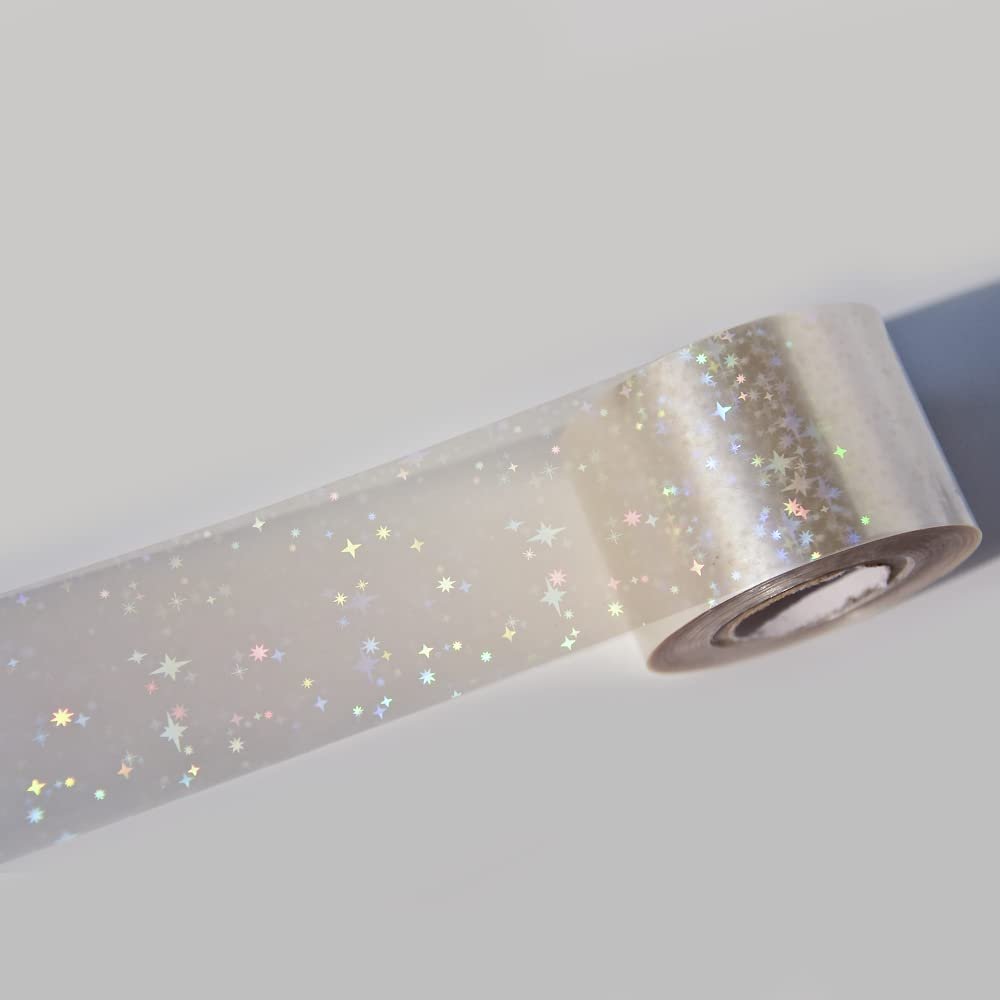 1roll NailMAD Clear Heart Nail Foils 100M4CM Nail Transfer Foils Laser Nail Decals (Clear 57)