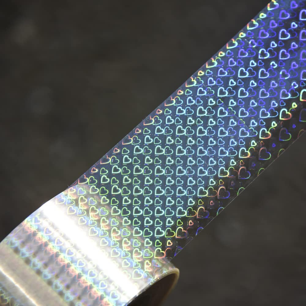 1roll NailMAD Clear Heart Nail Foils 100M4CM Nail Transfer Foils Laser Nail Decals (Clear Heart)