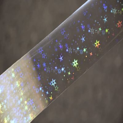 1roll NailMAD Clear Heart Nail Foils 100M4CM Nail Transfer Foils Laser Nail Decals (Clear Star)
