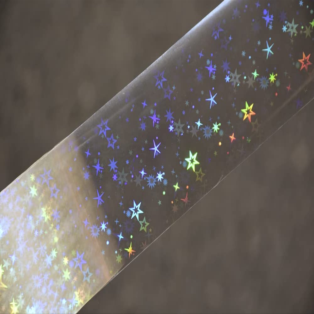 1roll NailMAD Clear Heart Nail Foils 100M4CM Nail Transfer Foils Laser Nail Decals (Clear Star)