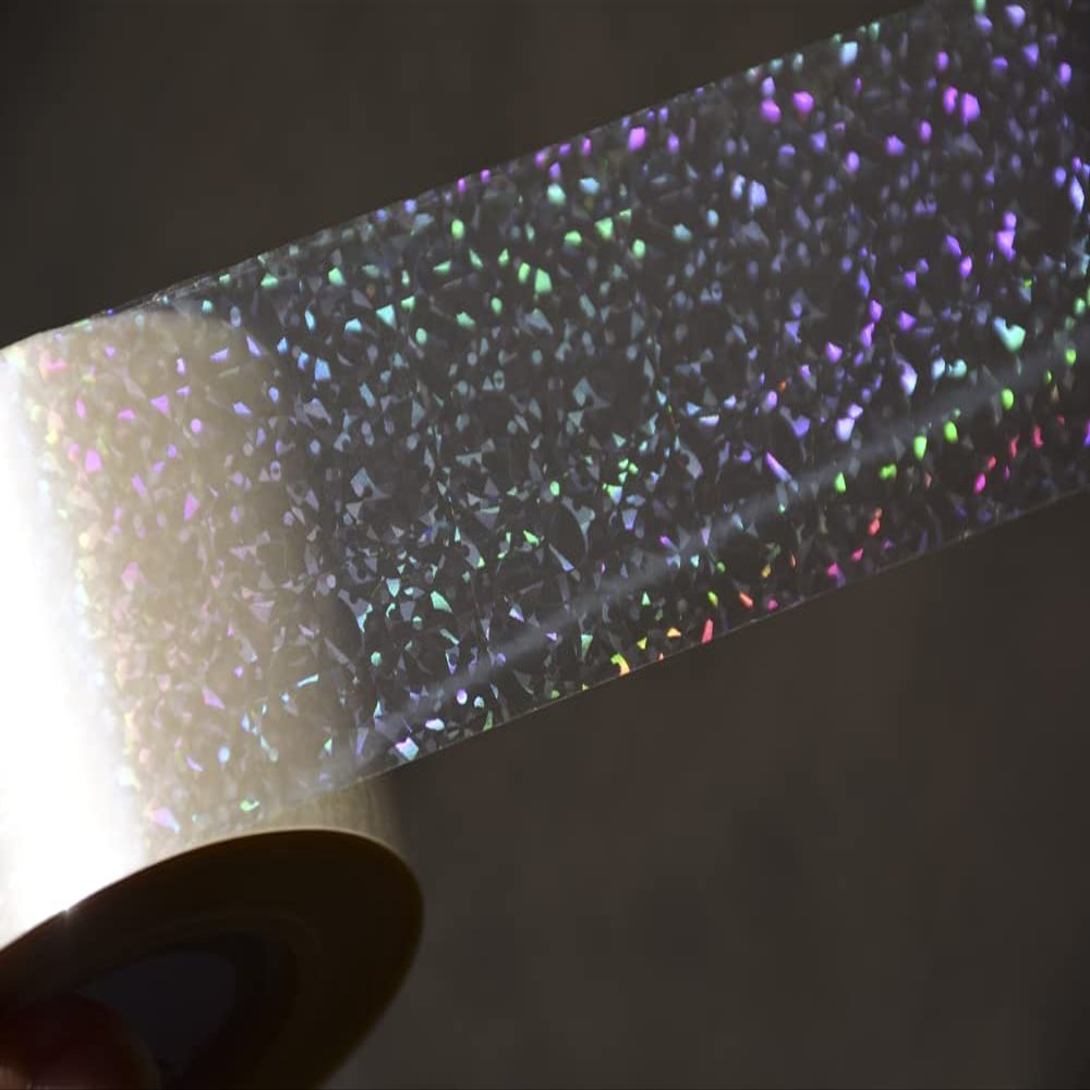 1roll NailMAD Clear Heart Nail Foils 100M4CM Nail Transfer Foils Laser Nail Decals (Clear Holo)