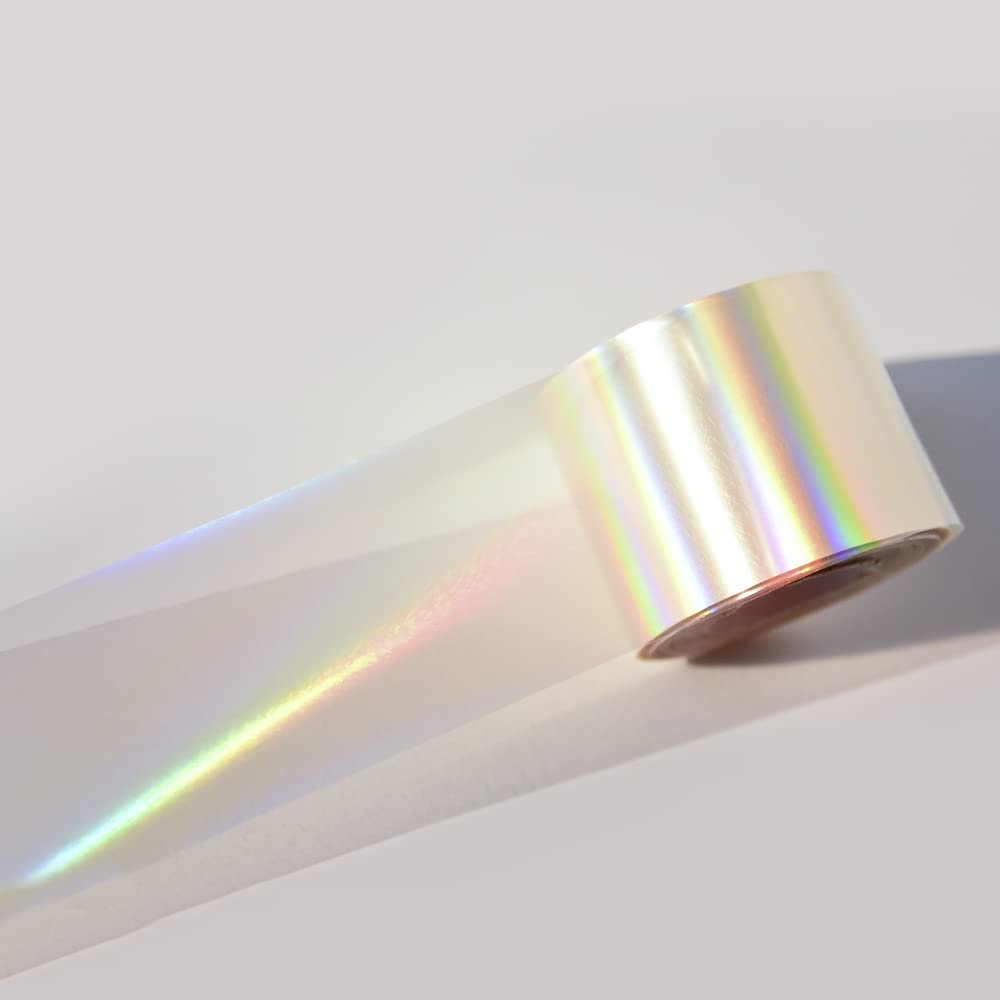 1roll NailMAD Clear Heart Nail Foils 100M4CM Nail Transfer Foils Laser Nail Decals (Clear 53)