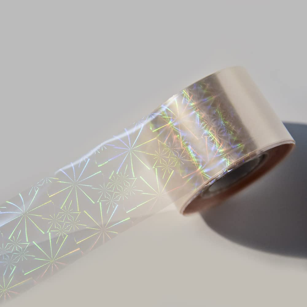 1roll NailMAD Clear Heart Nail Foils 100M4CM Nail Transfer Foils Laser Nail Decals (Clear 49)