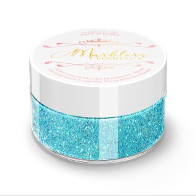 MARBLERS Glitter Mica Powder [Sea Splash] 0.14oz (4g) | Glitter Mica | Highly Pigmented | Non-Toxic, Vegan, Cruelty-Free | Eyeshadow, Body Butter, Nail Polish, Nail Art | Party, Body, Face Makeup