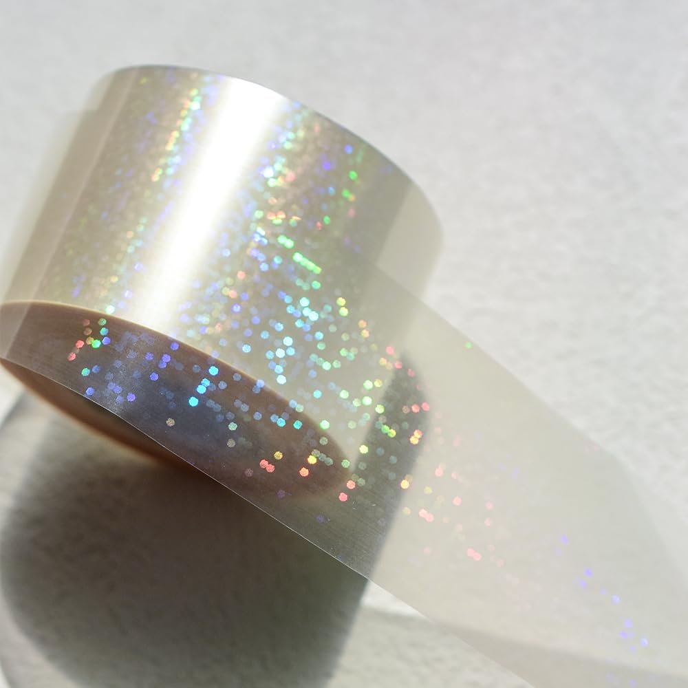 1roll NailMAD Clear Heart Nail Foils 100M4CM Nail Transfer Foils Laser Nail Decals (Clear 10)
