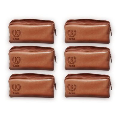 Leather Toiletry Bag for Men - Custom Toiletry Bag for Men - Personalized Toiletry Bag for Men - Custom Travel Toiletry Bag for Men, Mens Shaving Bag for Birthday, Holiday & Groomsmen Gifts (6, Brown)