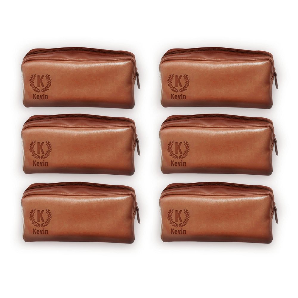 Leather Toiletry Bag for Men - Custom Toiletry Bag for Men - Personalized Toiletry Bag for Men - Custom Travel Toiletry Bag for Men, Mens Shaving Bag for Birthday, Holiday & Groomsmen Gifts (6, Brown)