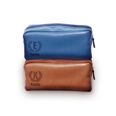 Leather Toiletry Bag for Men - Custom Toiletry Bag for Men - Personalized Toiletry Bag for Men - Custom Travel Toiletry Bag for Men, Mens Shaving Bag for Birthday, Holiday & Groomsmen Gifts (1, Brown)