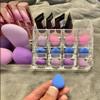 Mini Makeup Sponge Multi-colored 10 Pcs Small Beauty Sponge Blender Set for Foundation, Powder, Concealer Highlight,and Eye Shadow view 2
